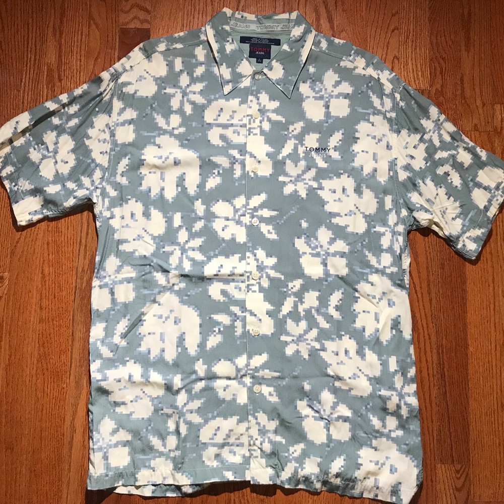 Vintage Tommy Hilfiger Jean Button Up Floral Large